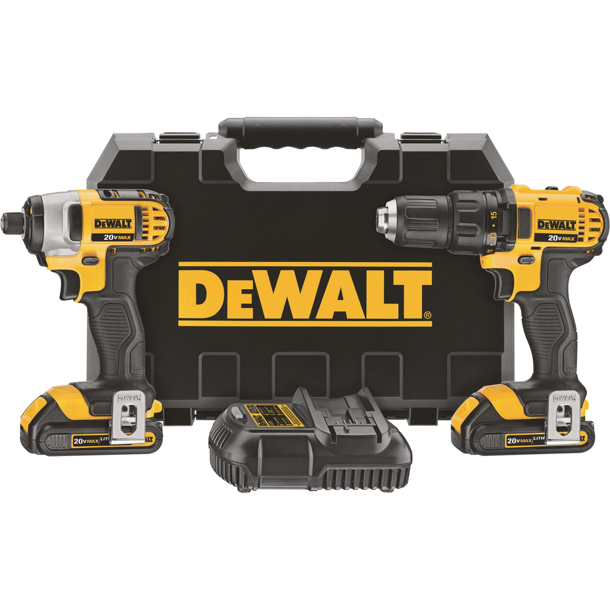 DEWALT Reconditioned 20 Volt Max Li-Ion 1/2in. Cordless Compact Drill/Driver / 1/4in. Impact Driver Combo, Model# DCK280C2R